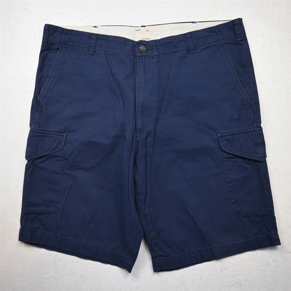 DOCKERS 38x11" Navy Blue Ripstop Cargo Mens Shorts